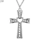 Pendentif croix en cristal plaqué argent beau collier bijoux mode élégant promotion livraison