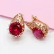 Boucles d'oreilles en or violet et cristal rubis pour femmes boucle d'oreille classique de luxe