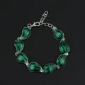 Bracelet à breloques en forme de feuille feuilles verte