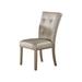 Red Barrel Studio® Tufted Dining Chair in Cream Faux Leather/Upholstered in Brown | 39 H x 21 W x 19 D in | Wayfair