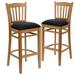 Lark Manor™ Prompton Vertical Slat Back Wooden Restaurant Barstool - Hospitality Seating Wood in Black/Brown | 43.75 H x 17.5 W x 19 D in | Wayfair