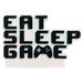 The Holiday Aisle® Eat Sleep Game Hanging Figurine Ornament Ceramic/Porcelain in Black/Blue/White | 3 H x 4 W x 1 D in | Wayfair