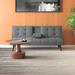 Wade Logan® Ashna Twin 66" Wide Linen Tufted Back Convertible Sofa Wood/Linen in Gray/Brown | 29 H x 66 W x 31 D in | Wayfair