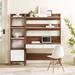 Bixby 2-Piece Wood Office Desk & Bookshelf by Modway Wood in White/Brown | 71 H x 49 W x 18.5 D in | Wayfair EEI-6111-WAL-WHI