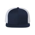 Richardson R511 Wool Blend Flat Bill Trucker Cap in Navy Blue/White | Acrylic/wool