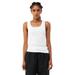 Bella + Canvas 1081 Women's Micro Ribbed Tank Top in Solid White Blend size Large | Cotton/Polyester