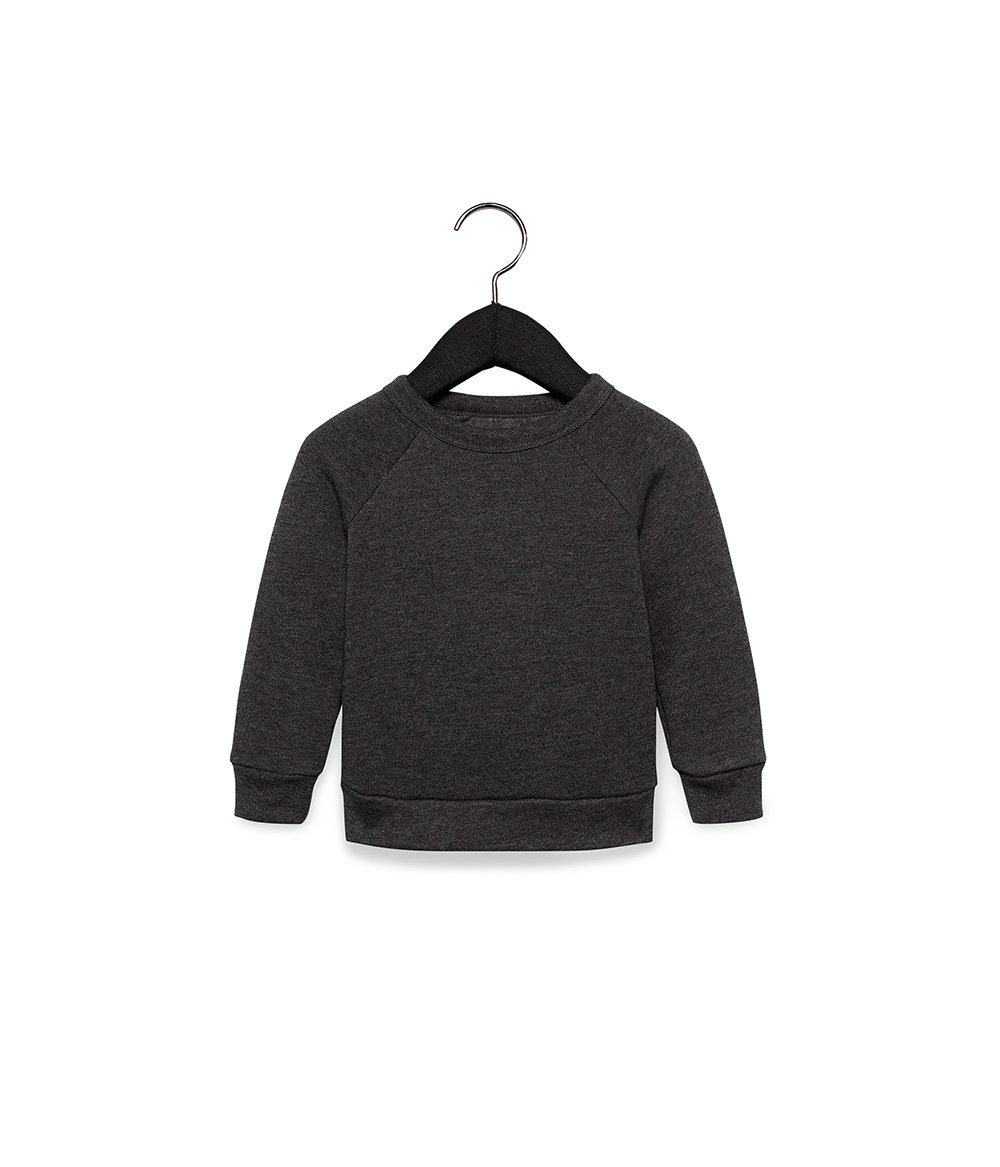 Bella + Canvas 3901T Toddler Sponge Fleece Crew in Dark Grey Heather size 4T | Cotton/Polyester Blend