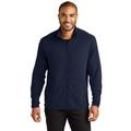 Port Authority K595 Accord Stretch Fleece Full-Zip Jacket in Navy Blue size XS | Polyester/Spandex Blend