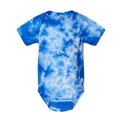 Dyenomite 340CR Infant Crystal Tie-Dyed Onesie in Royal Blue size 18M | Cotton