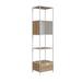 Latitude Run® Pieres 70.87" H x 18.3" W Steel Etagere Bookcase in Brown/White | 70.87 H x 18.3 W x 14.8 D in | Wayfair