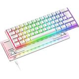 MAGIC-REFINER MK25-1 60% Mechanical Keyboard Custom Hot Swappable Gaming Keyboard Programmable Double-sided RGB Backlit Transparent Case Pudding Keycaps NKRO Compact for Gamer PS4 Xbox PCï¼ˆRed Switchï¼‰
