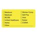 Tabbies Medical Office Insurance Check Labels - 1 3/4 x 3 1/4 Length - Yellow - 250 / Roll | Bundle of 10 Rolls