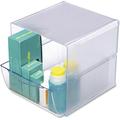 Deflecto Stackable Cube Organizer - 1 Drawer(s) - 6 Height x 6 Width x 7.2 Depth - Stackable Removable Drawer Removable Divider Sturdy - Clear - Plastic - 1 Each | Bundle of 5 Each
