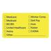 Tabbies Medical Office Insurance Check Labels - 1 3/4 x 3 1/4 Length - Yellow - 250 / Roll | Bundle of 2 Rolls