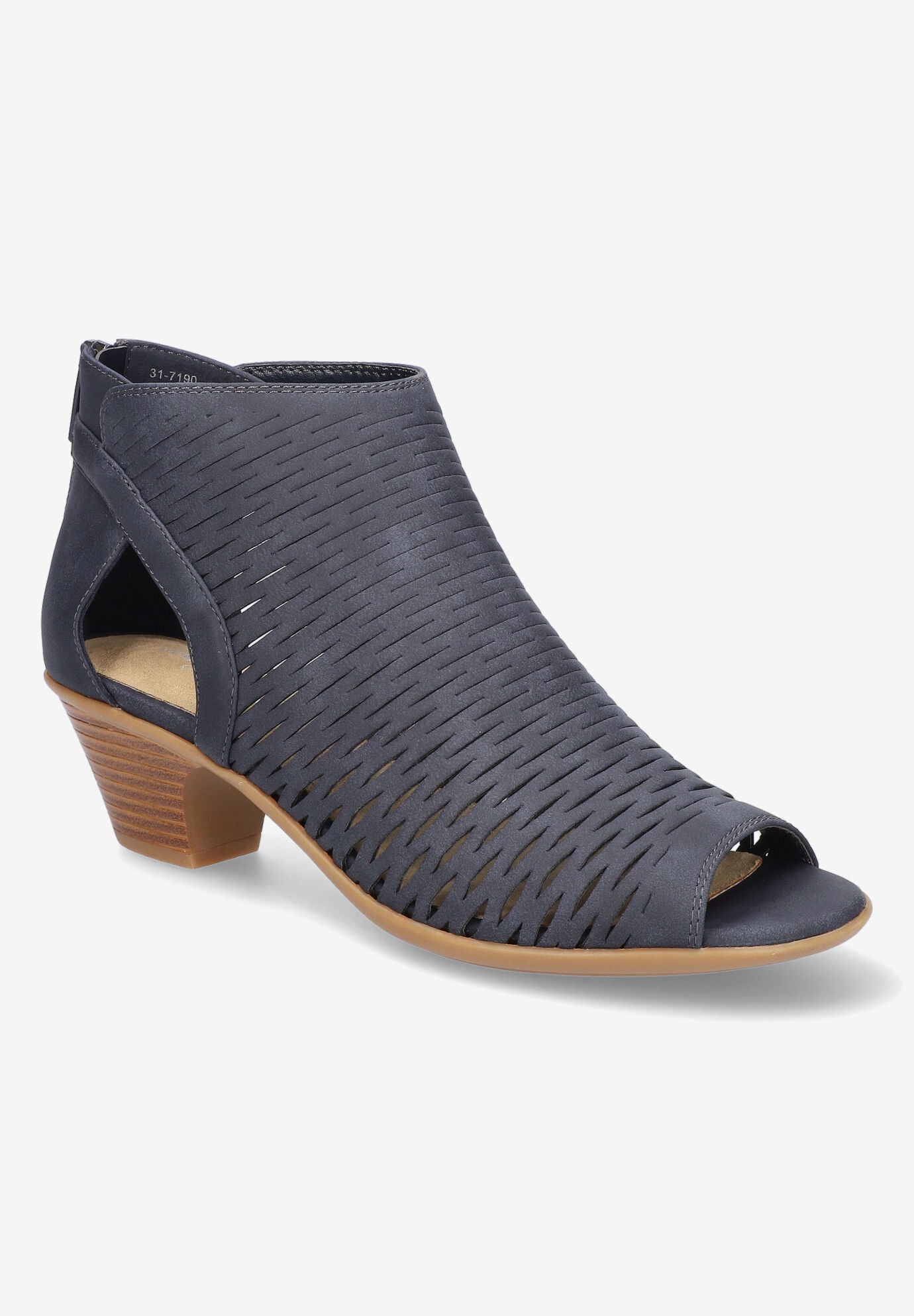 Extra Wide Width Women's Sunrise Sandal by Easy Street in Navy (Size 9 1/2 WW)