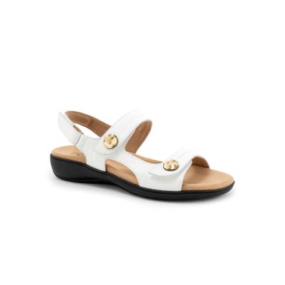 Extra Wide Width Women's Romi Stitch Sling Back Sandal by Trotters in White (Size 7 WW)