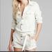 Free People Pants & Jumpsuits | Free People Ivory Comb Linen Blend Stripe Romper Size Medium | Color: Cream/White | Size: M