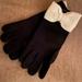 Kate Spade Accessories | Kate Spade Color Block Bow Gloves | Color: Black | Size: Os