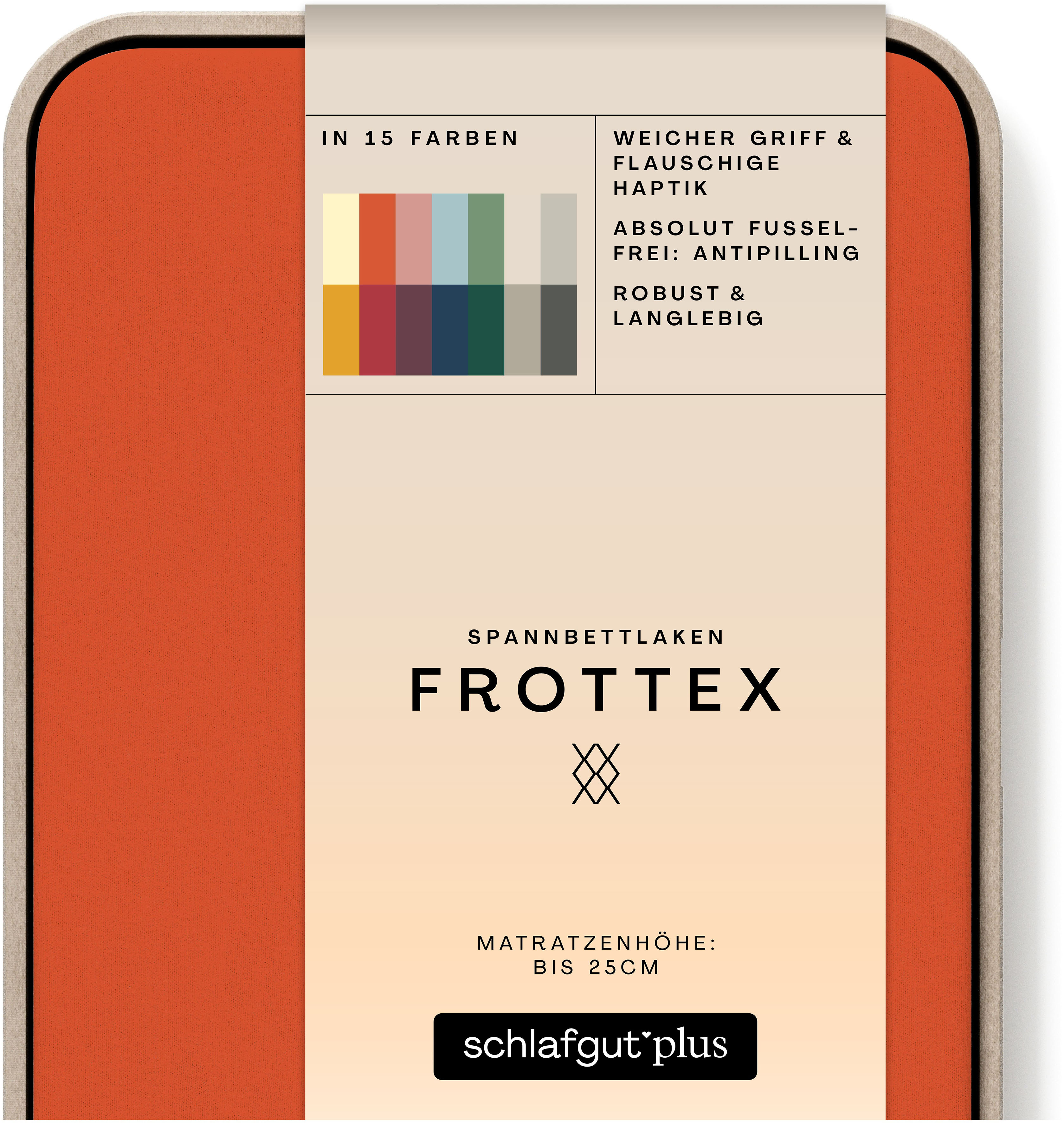 Bettlaken SCHLAFGUT "Frottex Spannbettlaken", rot (rot mid), L:200cm, Frottee, Obermaterial: 75% Baumwolle, 25% Polyester, Bettlaken, Bettlaken, MADE IN GREEN by OEKO-TEX