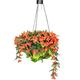 Primrose Duranta Artificial Hanging Baskets with Solar Light - 4 Colours (Red, One)