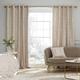 Catherine Lansfield Damask Jacquard 66x72 Inch Eyelet Curtains Two Panels Natural