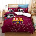 CHAOSE FCB Barcelona Duvet Cover Boy Teen 3 Piece Bedding Set Blue Purple Grey Quilt Cover Microfiber Easy Care (style 04,Single(135x200cm))