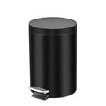 Bathroom Bin,12L Black Round Stainless Steel Kitchen Bin Toilet Bin with Removable Bucket,Pedal and Lid,Slim Quiet Soft-Closing Rubbish Waste Bin Trash Can for Home,Office,Bathroom,Living Room,Kitchen