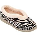 Cosyfeet Cuddly - Zebra Plush - 4-6E - Extra Roomy Women's Slippers