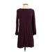 Cloth & Stone Casual Dress - Shift: Purple Solid Dresses - Women's Size X-Small