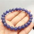 Bracelet de perles de Tanzanite bleue naturelle pour femmes et hommes pierres précieuses rondes de