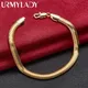 URMYLADY – Bracelet chaîne serpent plate en or 24K 6 pouces pour hommes bijoux à la mode cadeau