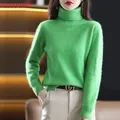 Pull tricoté en cachemire 2023 vison pour femme pull tricoté à revers haut grande taille basique