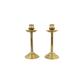 Elegant Pair of Antique Brass Candlesticks with Beehive Bases and Decorative Sconces || Two Matching Brass Candle Holders with Light Patina