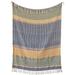 Foreside Home & Garden Hand Woven Blue Green Yellow Throw Blanket Cotton