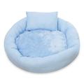 Extra Amazingly Luxury Soft Fluffy Comfort Pet Dog Cat Rabbit Bed Fluffy Calming Self Warming Soft Donut Cuddler Cushion Pet Bed For Small Medium Animals Round Blue XL