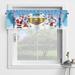 Colisha Christmas Slot Top Cafe Tier Kitchen Valance Short Window Curtain Rod Pocket Window Drapes Style-F 54x18in*1PC