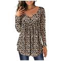 Round Neck Womens Buttons Printed Fashion Asymmetric Top Long Sleeve Women s Size Small Womens Tops Compression Shirt Long Sleeve Workout Top Womens Cotton Long Sleeve Shirts Our Womens Long Sleeve