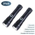 2 PCS Rechargeable Flashlights High Lumens 100000LM Super Bright LED Flashlight W/5 Lighting Modes LED Waterproof Handheld Flashlight for Camping Emergency 26650 Battery Include