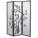 Legacy Decor Privacy Screen Asian Style Bamboo Design 3 Panel Room Divider 70.50 Tall Black