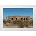 Highmith Carol 24x17 White Modern Wood Framed Museum Art Print Titled - Remnants of an old stone house in the small settlement of Terlingua in Brewster County TX