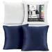 Clara Clark Plush Solid Decorative Microfiber Square Throw Pillow Cover with Throw Pillow Insert for Couch Royal Blue 26 x26 4 Piece Decorative Soft Throw Pillow Set
