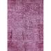 Ahgly Company Indoor Rectangle Mid-Century Modern Deep Mauve Purple Oriental Area Rugs 2 x 4