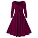 Women Gothic Gown Dresses Long Sleeves V-Neck Vintage Swing Dresses Splicing Party Cocktail Prom Midi Dress