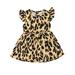 LAPAKIDS Baby Girl Dress Newborn Dress Romper Leopard print Sleeveless Dress 3-6 Months