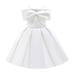 4T Baby Girls Dress Princess Dress Party Dress 5T Girls Birthday Dress Wedding Party Dress Formal Off-the-shoulder Solid Color White Pleated Dress