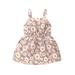 Kucnuzki Infant Baby Girl Clothes 6 Months Summer Dress 9 Months Sling Cute Daisy Print High-Waist Ruffles Layer Dress Pink