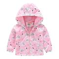 Toddler Boys Girls Casual Jackets Printing Cartoon Hooded Outerwear Zipper Coats Long Sleeve Windproof Coats For 4-5 Years