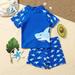 [BRAND CLEARANCE!!!] 1-5T Boy s Swimsuit 2pcs Boys Split Swimsuit 6 Styles Cartoon Print Beachwear for School Swimming Lessons (Style D)