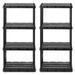 Gracious Living 4 Shelf Knect-A-Shelf Solid Light Duty Storage Unit 2 Pack