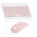 Rechargeable Bluetooth Keyboard and Mouse Combo Ultra Slim Full-Size Keyboard and Ergonomic Mouse for Dell XPS 9310 Laptop and All Bluetooth Enabled Mac/Tablet/iPad/PC/Laptop - Flamingo Pink